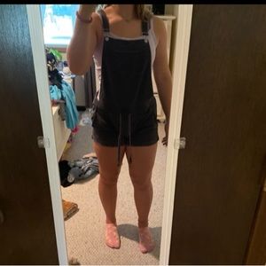 Large Z Supply Altar’d State Grey Sweatpant Overalls